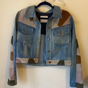 Free People Patchwork Denim Jacket